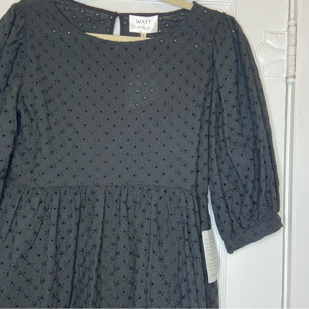 Wayf x BFF Boho Lauren Babydoll Eyelet Puff Sleeve Dress Size XS NEW - Picture 6 of 14